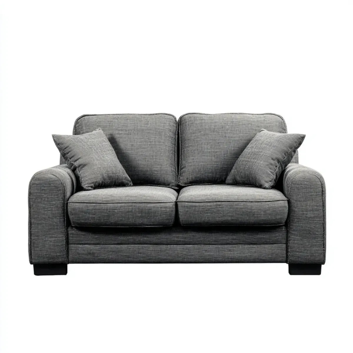 Canapé 2 places droit gris en polyester 160 x 90 x 85 cm