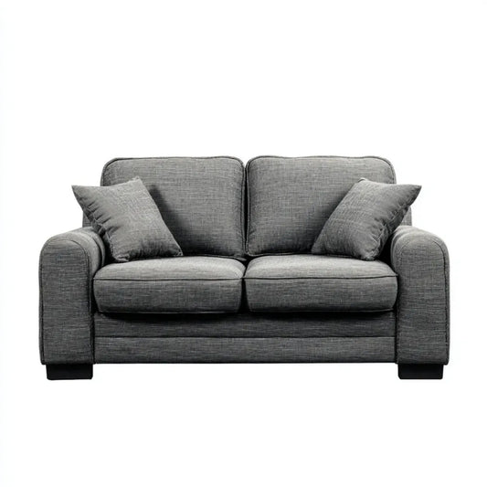 Canapé 2 places droit gris en polyester 160 x 90 x 85 cm